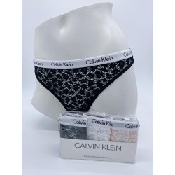 Pack tres bragas brasileñas blonda, Calvin Klein, D3925E